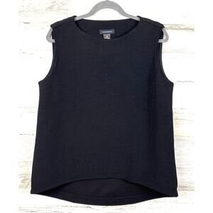 M.M. Lafleur Womens L Black Heavyweight Sleeveless Crew Neck Work Blouse